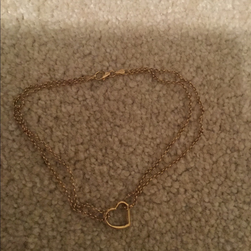 Gold heart ankle bracelet